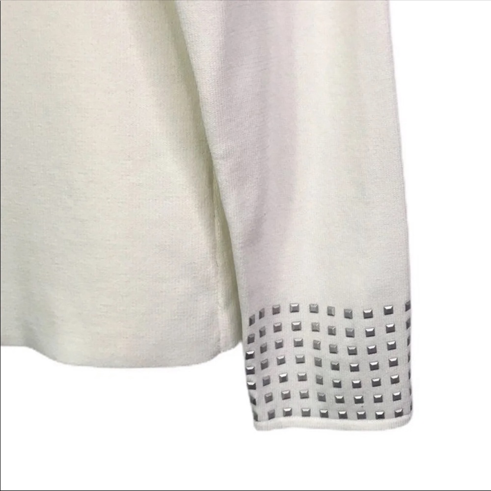 White House Black market square neck stud cuff sleeve sweater. NWOT